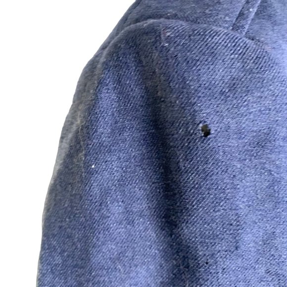 Vintage 50s US Air Force Wool Coat 40L Serge Blue Lined Buttons Pockets Patches - Picture 5 of 16